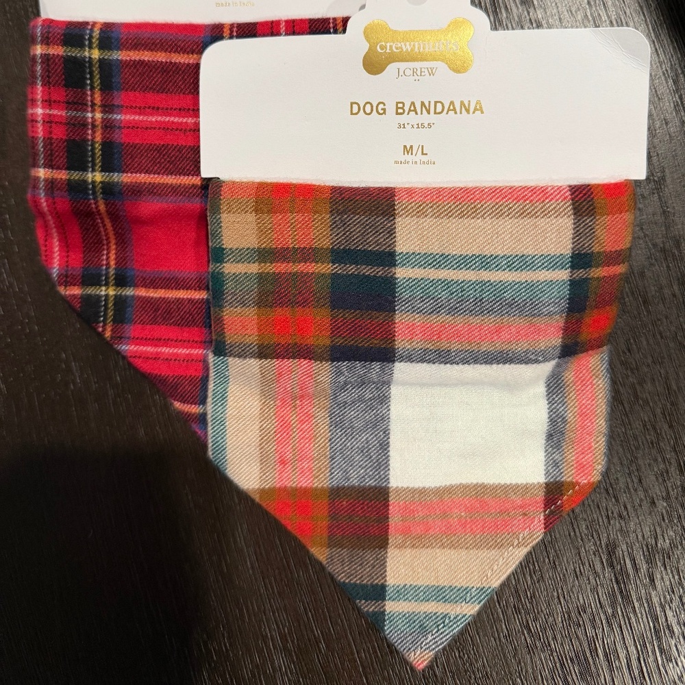 NWT J Crew Dog Bandannas - M/L